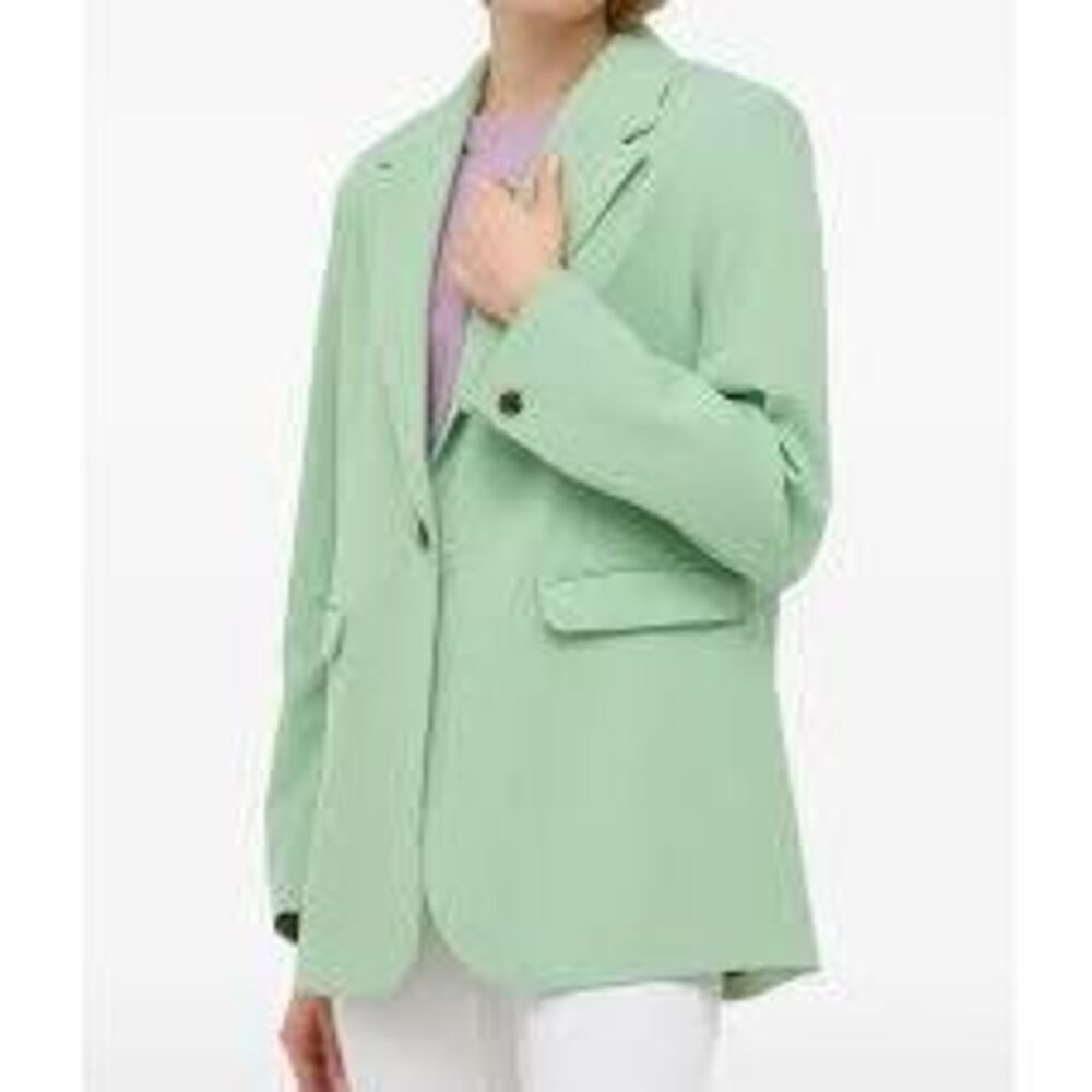 Samsøe Samsøe Green Blazer Womens XS Tailored Jacket Single Button Minimalist